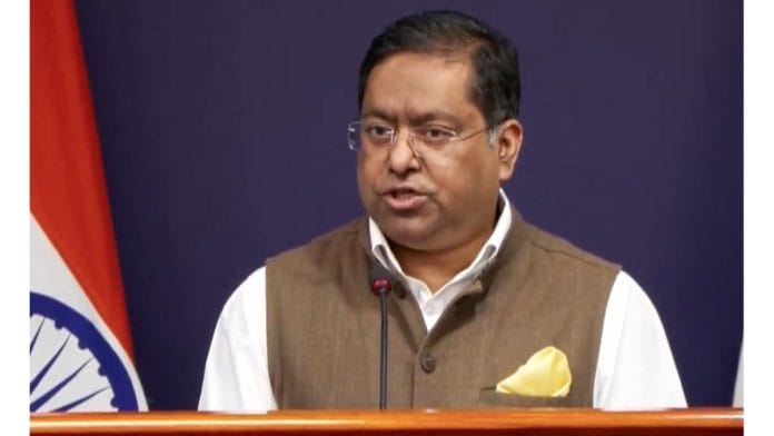 MEA spokesperson Randhir Jaiswal during briefing in New Delhi on 2 June 2026 | YouTube/MEA