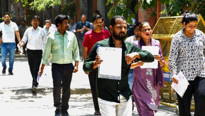 Representational image | Aspirants leaving the exam centre after giving the UPPSC LT Grade Assistant Teacher Mains exam | Photo: ANI