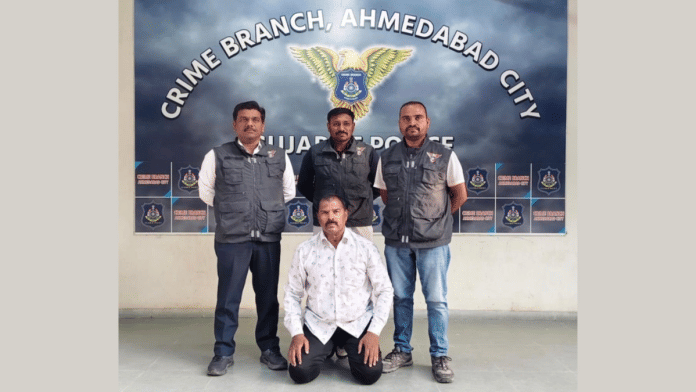 Mohd Taslim in Ahmedabad Crime Branch’s custody after his arrest from Udaipur. | By special arraignment