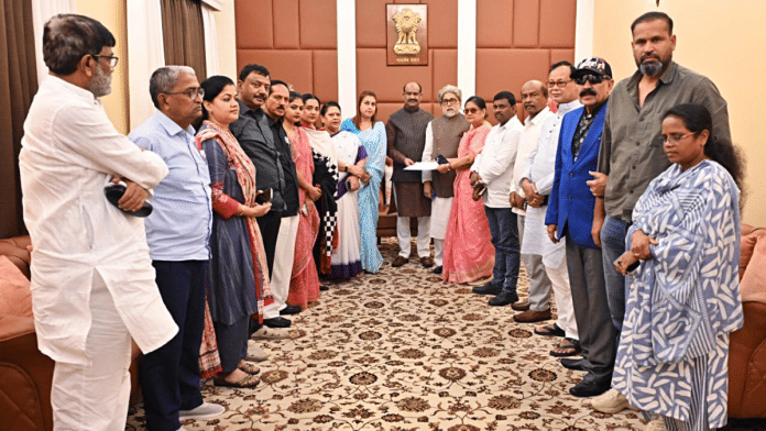 TMC MPs meet Lok Sabha Speaker Om Birla at his residence in New Delhi on Sunday. | ANI