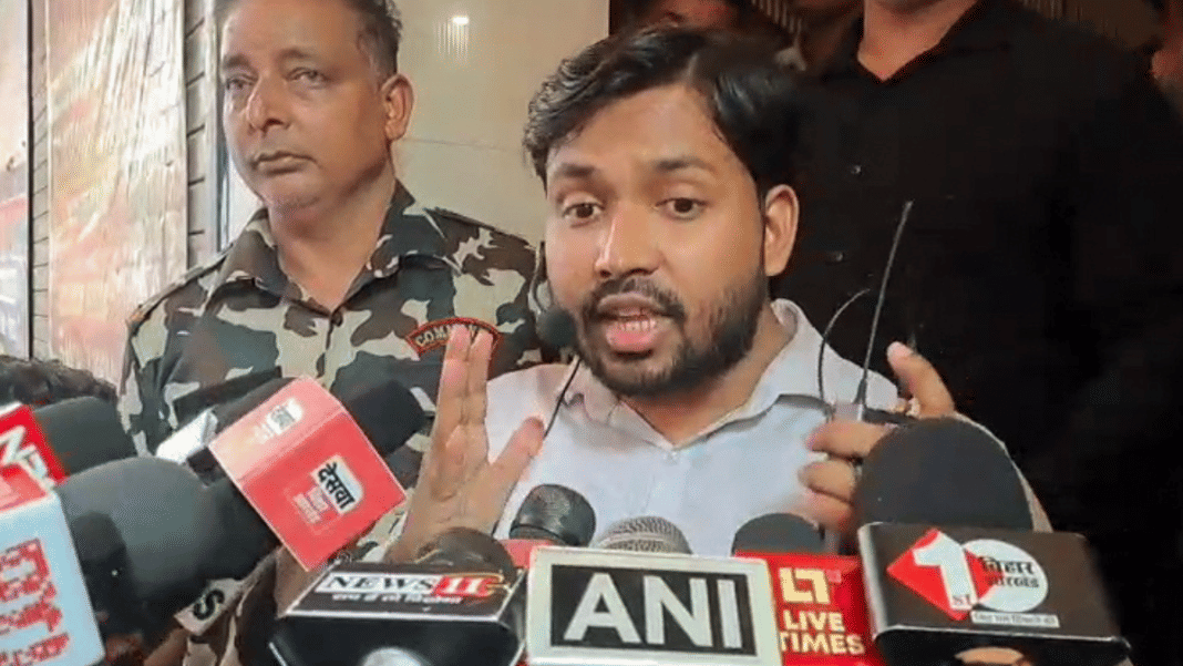 Educator Faisal Khan aka ‘Khan sir’ speaking to the media following a firing incident outside his coaching institute, in Patna | ANI File
