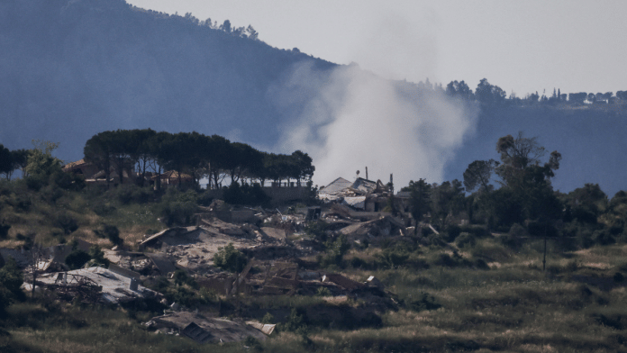 Smoke rises in southern Lebanon following an explosion, as seen from the Israeli side of the Israel-Lebanon border | Reuters/Ammar Awad