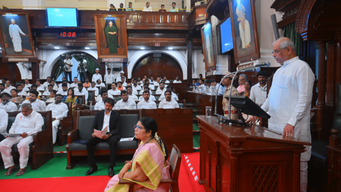 Tamil Nadu Governor R V Arlekar addresses the first session of the newly constituted state assembly under the TVK-led government |X/@lokbhavan_tn