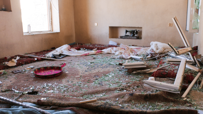Interior of a destroyed building following an airstrike that the Taliban say was carried out by Pakistan's security forces, in Samkani district on 29 June. | Reuters