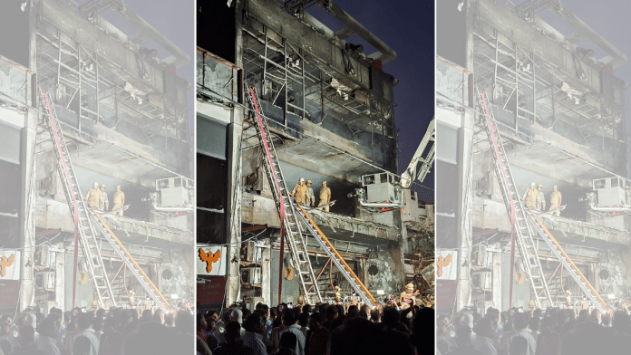 The students had found themselves trapped inside the building after the fire broke out | Prashant Srivastava | ThePrint