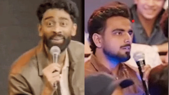 L to R: Pranit More & audience member who made 'derogatory' remarks on his show. | X