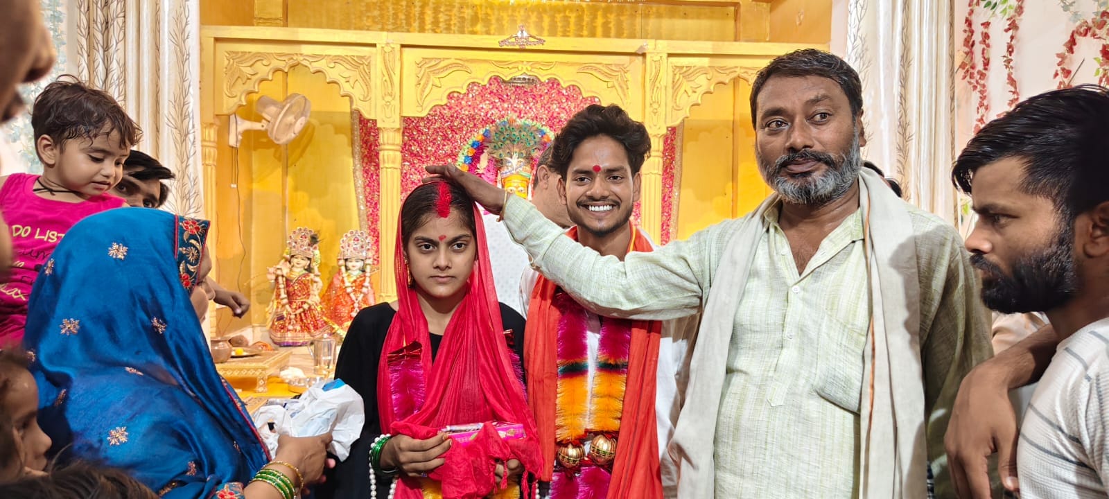 At the Khatu Shyam temple where the couple got married again, this time with the blessings if the boy's family, in Badaun on Tuesday | Photo: Nootan Sharma | ThePrint