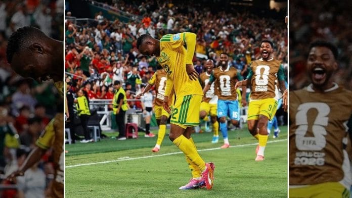 Thapelo Maseko of South Africa celebrates after scoring against South Korea in the FIFA World Cup | @fifaworldcup, Instagram
