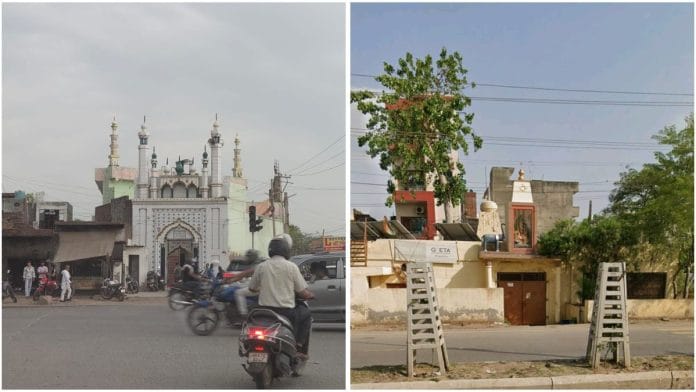 The mosque and temple in a Faridabad locality that was demolished by the municipal corporation | Photo courtesy: Faridabad Municipal Corporation Additional Commissioner Paramjeet Chahal