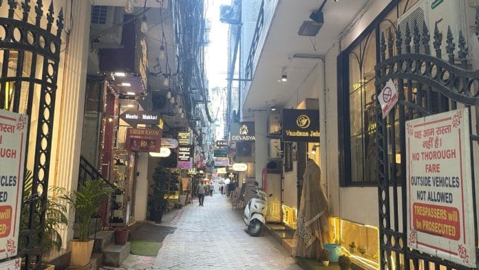 The fashion street of Shahpur Jat is lined with boutiques at every turn, reflecting the neighbourhood’s transformation into a design hub | Triya Gulati, ThePrint