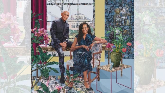 he piece features former US president Barack Obama sitting on a table and former first lady, Michelle Obama sitting on a chair in front of him. | Instagram