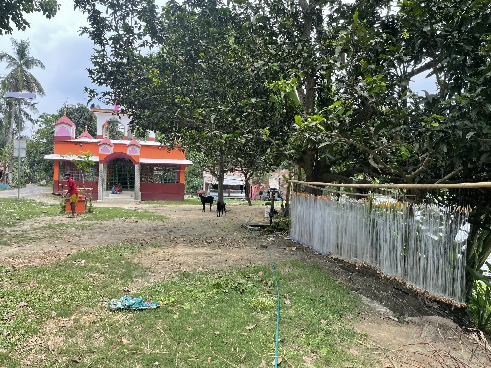 उत्तर 24 परगना के सागरपाड़ा ब्लॉक में भारत-बांग्लादेश अंतरराष्ट्रीय सीमा पर स्थित काली मंदिर | फोटो: अलीशा दत्ता/दिप्रिंट