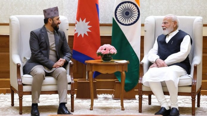Rastriya Swatantra Party Chairman Rabi Lamichhane with Prime Minister Narendra Modi at the Hyderabad House in New Delhi on 3 June | Source: X, @narendramodi