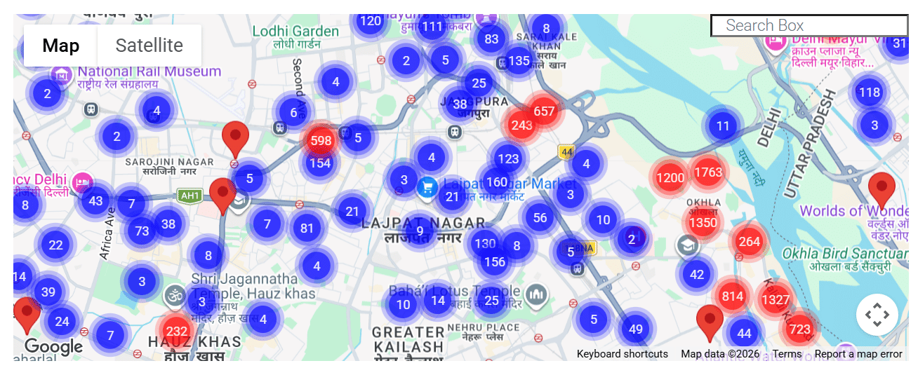 PM-WANI hotspots in Lajpat Nagar according to the central registry | pmwani.gov.in