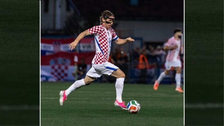 Luka Modric wears unique jersey at the FIFA World Cup. Only Lionel Messi gets the same kit