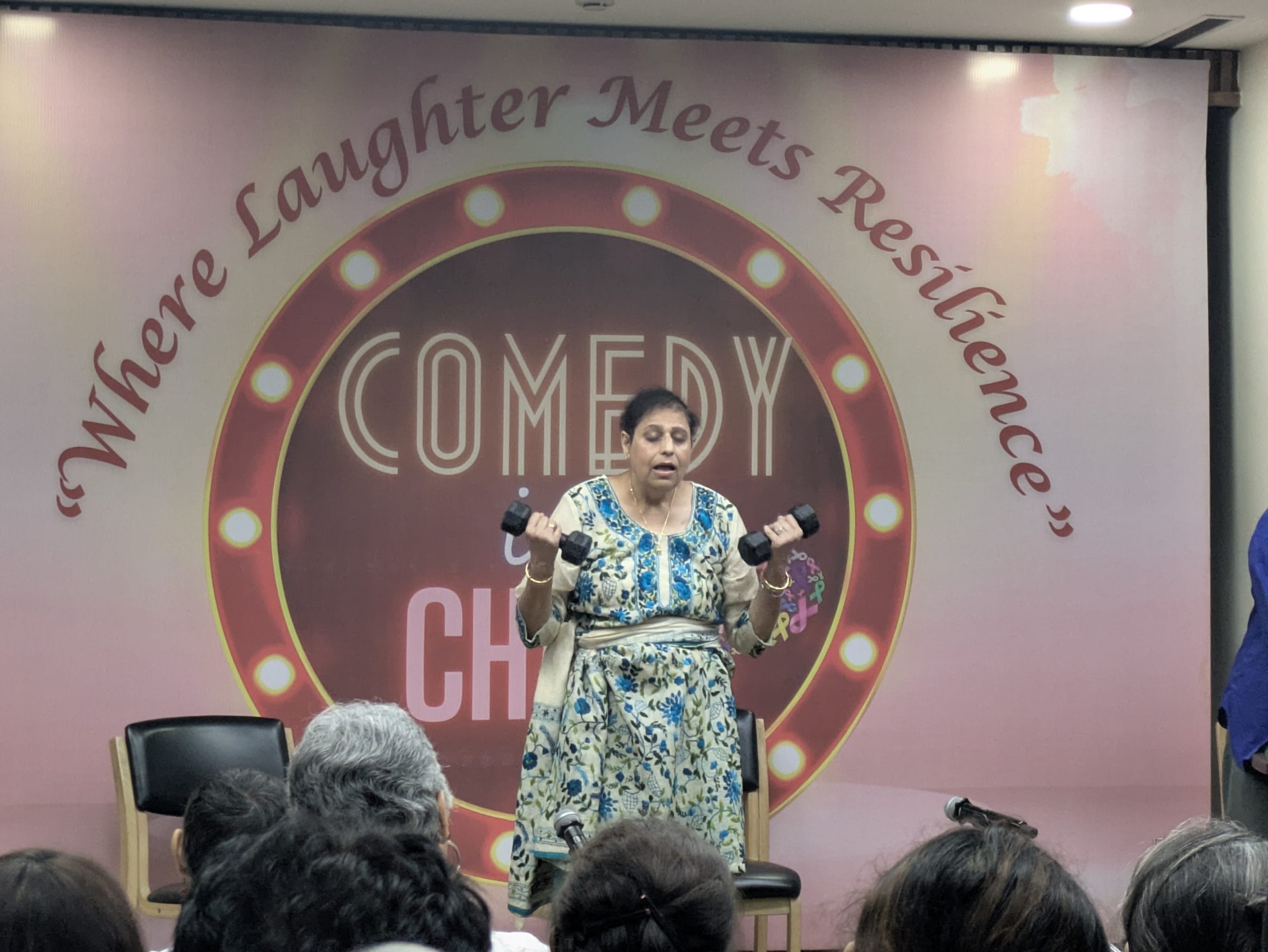 The skit with Manu Punjaban mocking the recovery process (Photo: Himanshi Aggarwal | The Print)