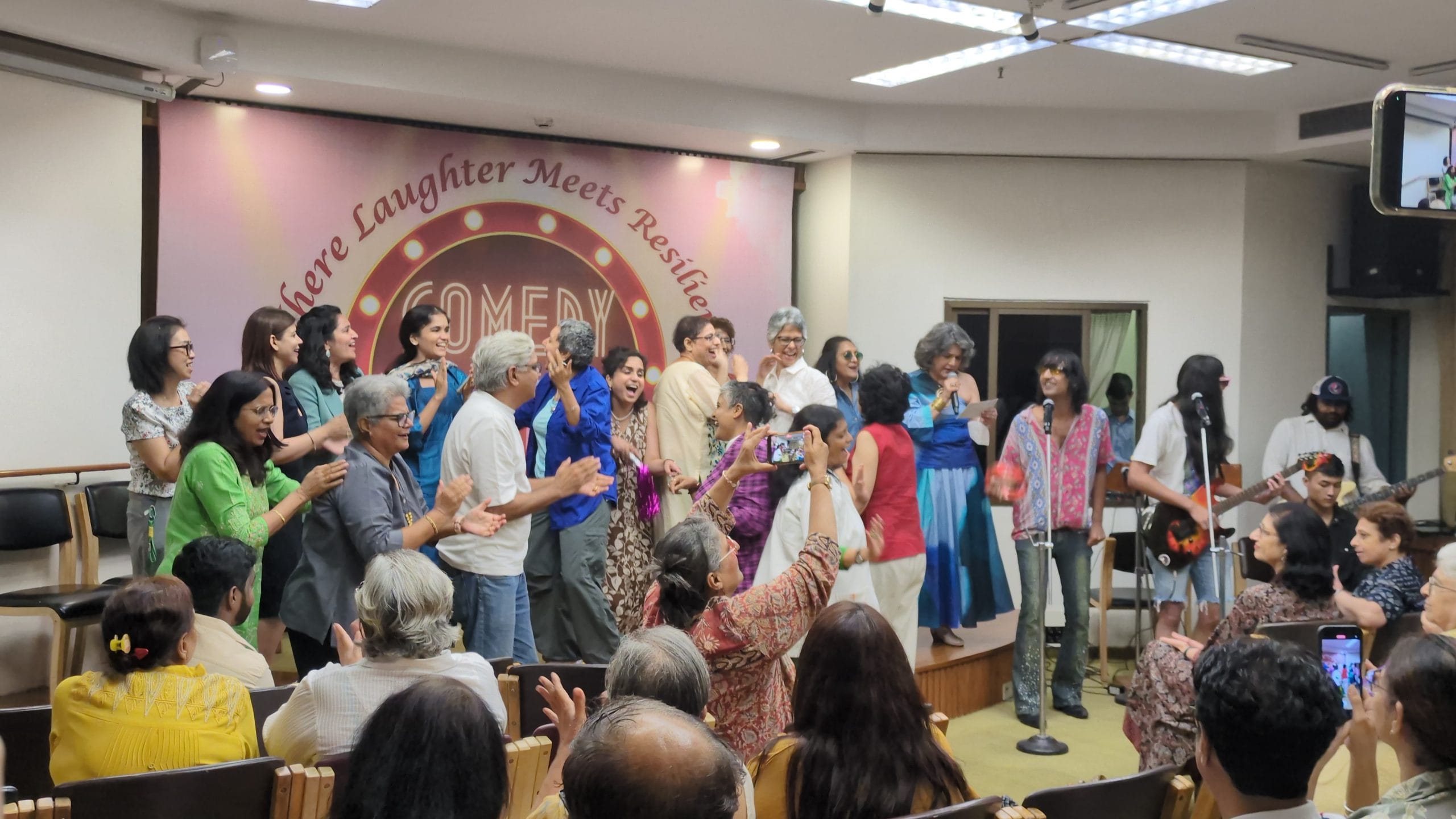 The final musical act, with the band Dirty Class singing "Sab kuch changa" (Photo: Himanshi Aggarwal | The Print)