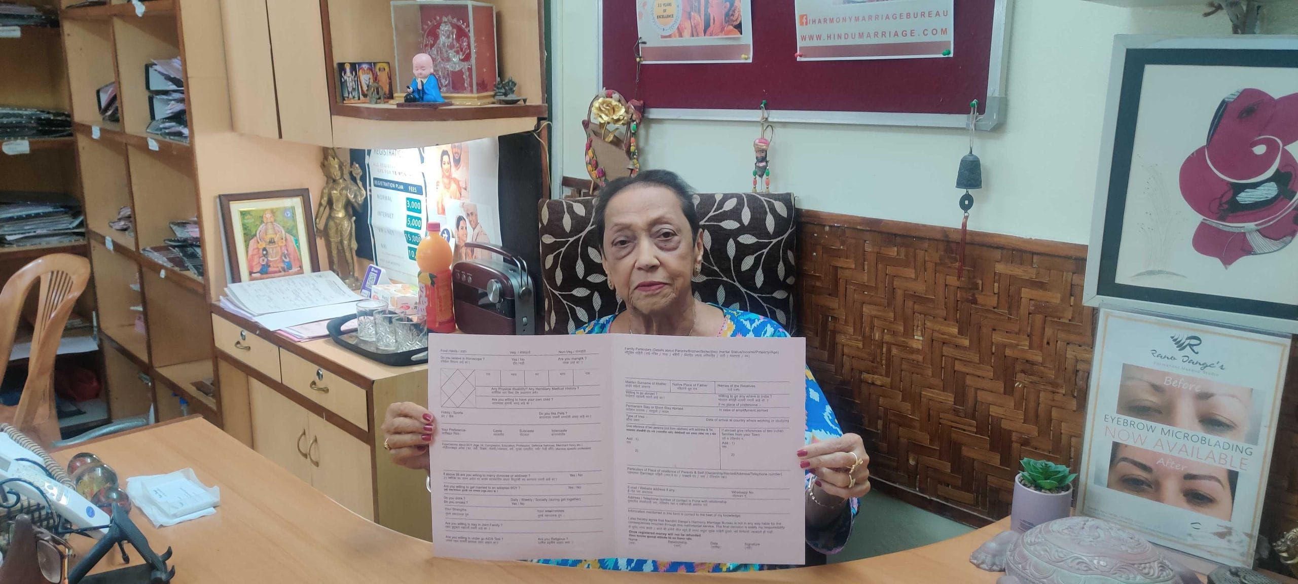 Nandini Dange holds up the bio data form. | Stela Dey | ThePrint