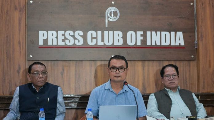 Kuki-Zo Council leaders address a press conference on 