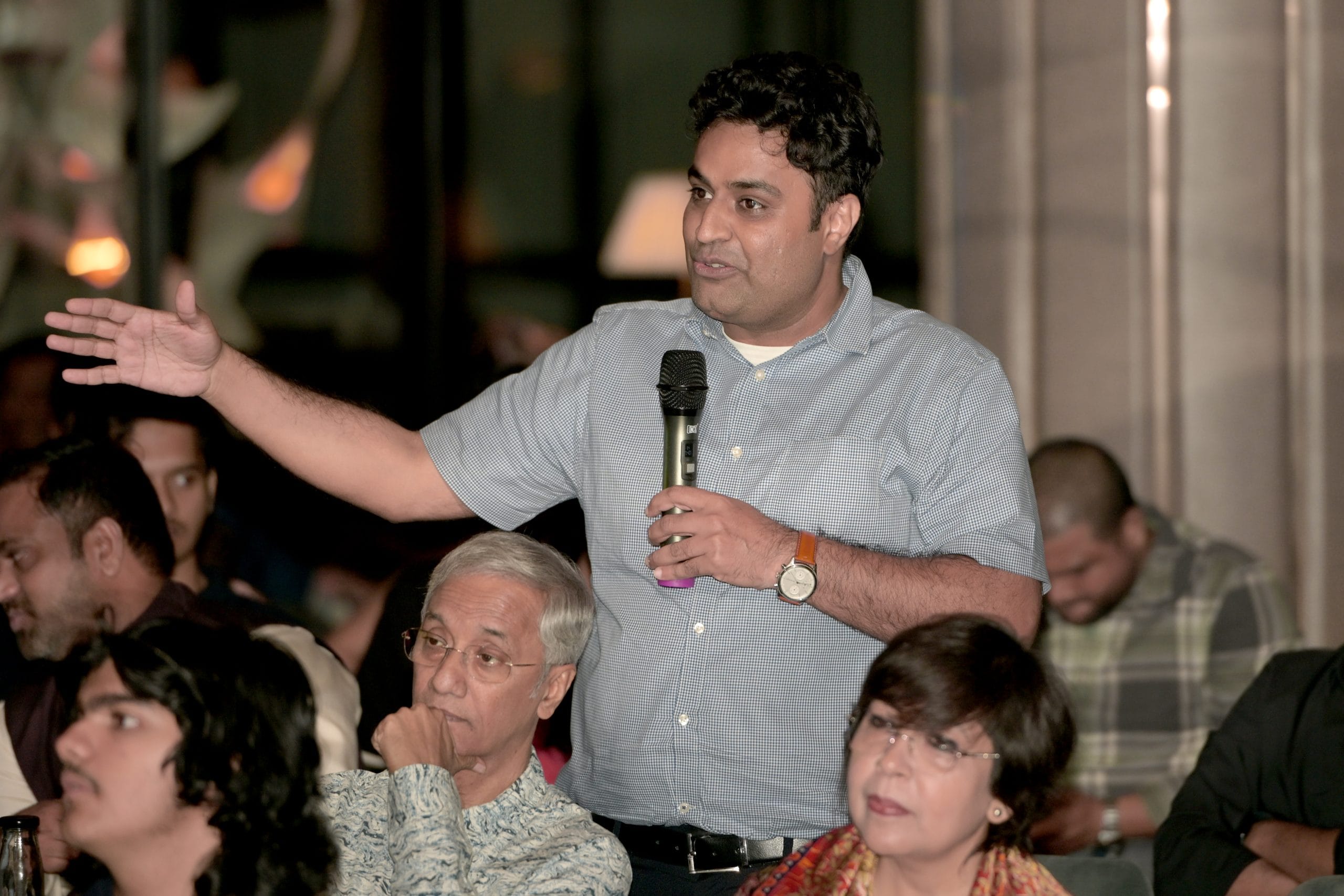 Dr. Likhesh Sharma, a biophysicist, at the OTC with ThePrint event in Hyderabad. He is also a subscriber to ThePrint. | Suraj Singh Bisht/ThePrint