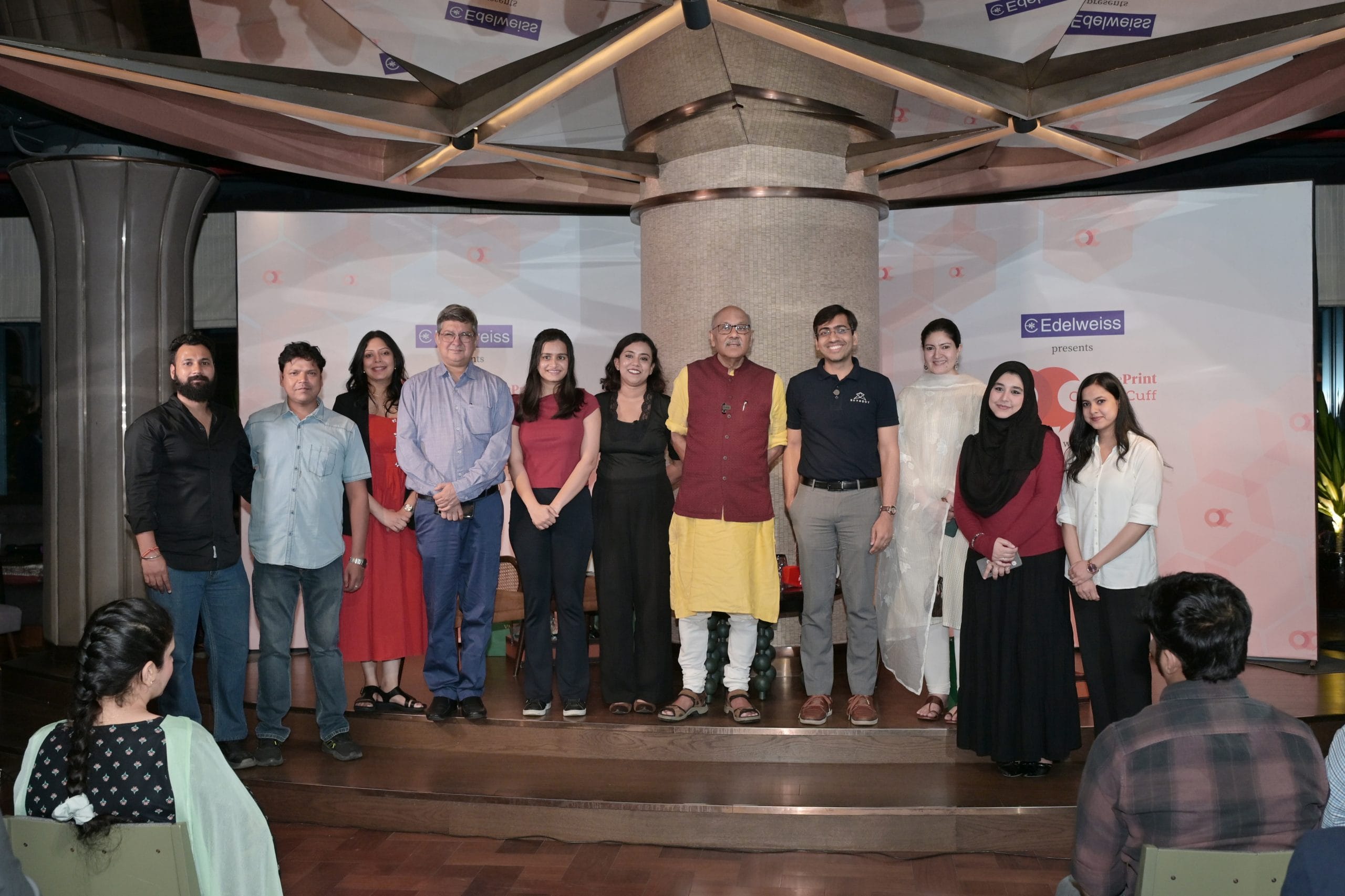 Shekhar Gupta interacting with students of ThePrint School of Journalism. 