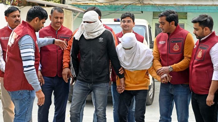 Representational Image | Delhi Police Crime Branch arrested shooters of Goldy Brar-Lawrence Bishnoi gang involved in the firing incident of December 23 at the Punjabi Bagh house of an ex-MLA of Punjab, Deep Malhotra, in New Delhi on Friday. (ANI Photo/Mohd Zakir)