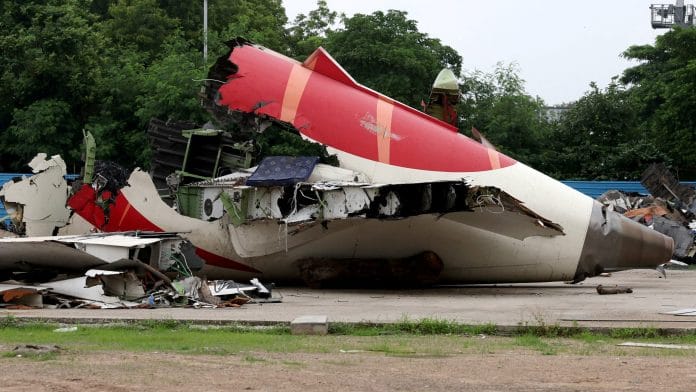 Wreckage of the Air India Boeing 787-8 Dreamliner plane sits on the open ground, outside Sardar Vallabhbhai Patel International Airport, where it took off and crashed nearby shortly afterwards, in Ahmedabad, India July 12, 2025. | Amit Dave/REUTERS
