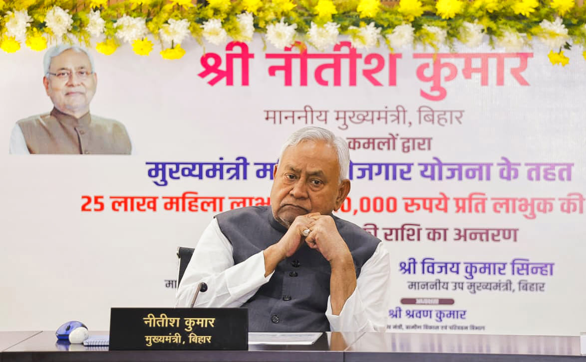 Then Bihar CM Nitish Kumar during launch of Mukhyamantri Mahila Rozgar Yojana ceremony in Patna on 16 February 2026. | ANI file