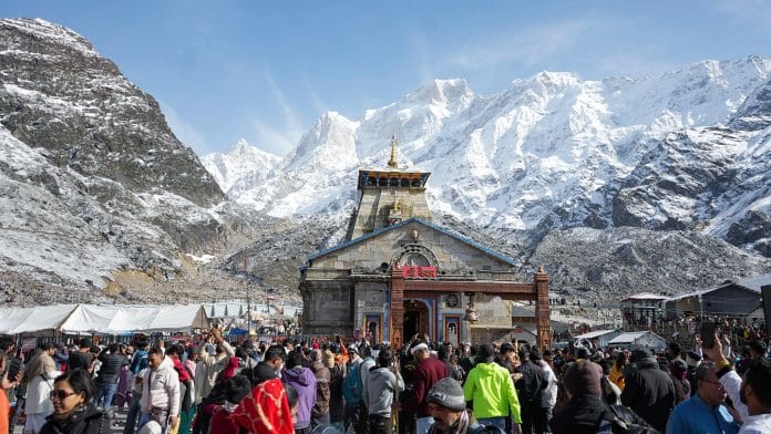 Rudraprayag, May 08 (ANI): A view of Shri Kedarnath Dham during the ongoing Char Dham Yatra, in Rudraprayag on Friday. (@pushkardhami X/ANI Photo)