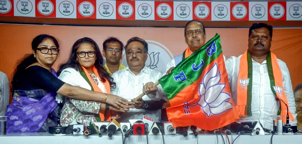 Former TMC Rajya Sabha MPs Sushmita Dev, Sukhendu Sekhar Roy and Prakash Chik Baraik join BJP