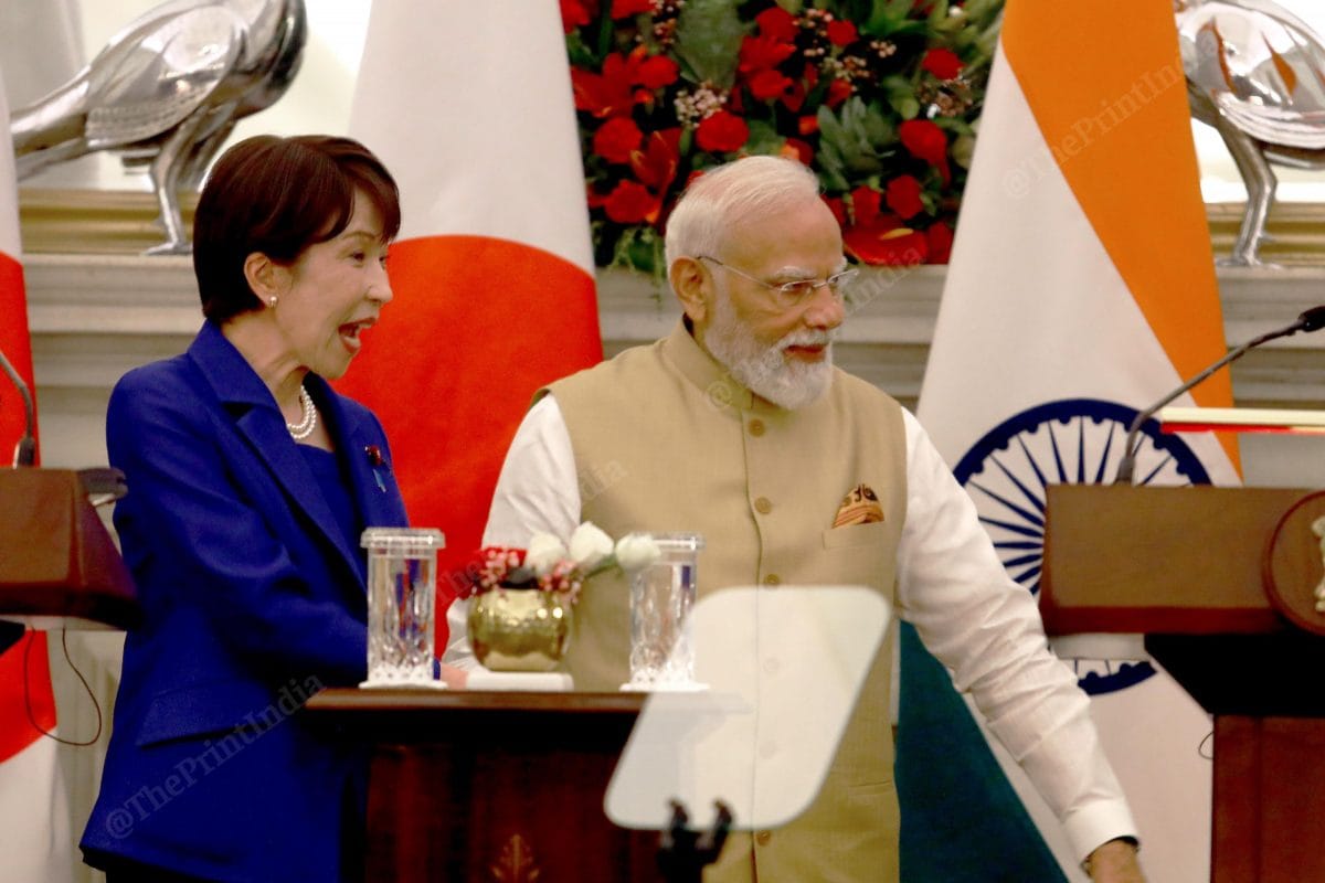 Japanese Prime Minister Sanae Takaichi and PM Narendra Modi leave from Hyderabad House in New Delhi | Praveen Jain | ThePrint