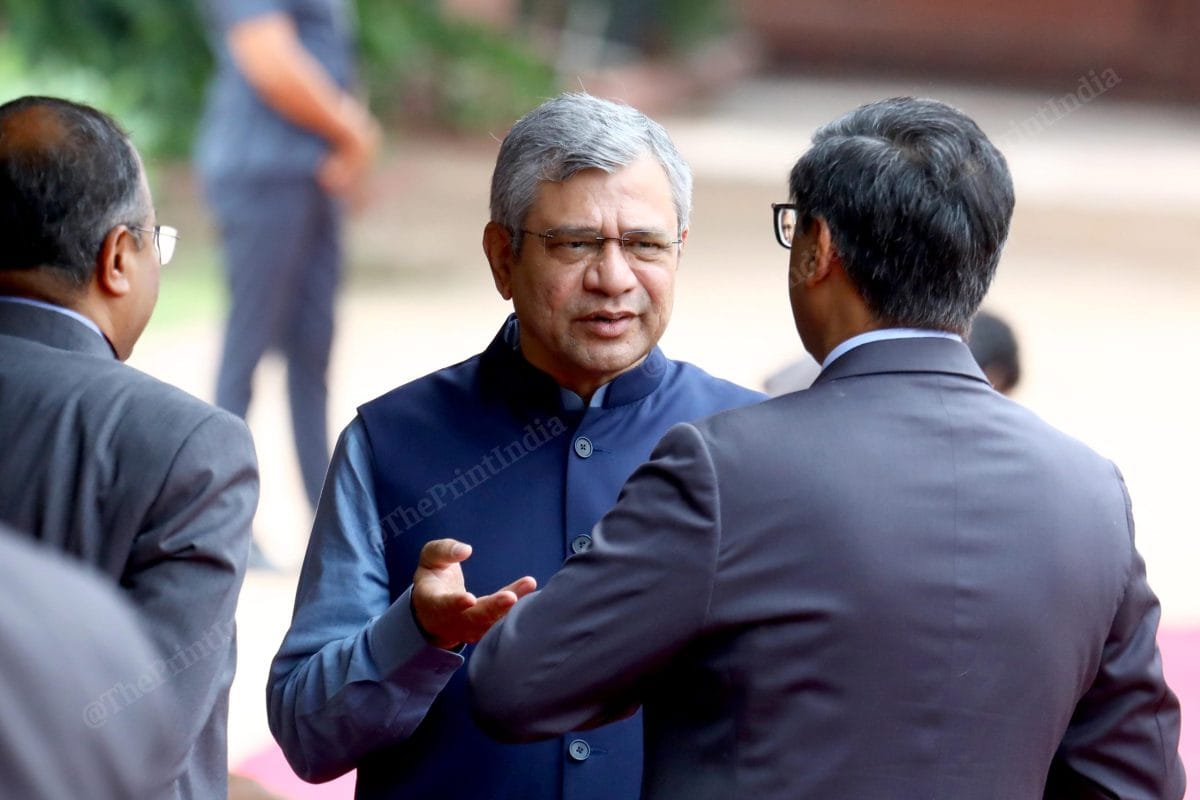 Union Minister Ashwini Vaishnaw and Foreign Secretary Vikram Misri at Rashtrapati Bhavan | Praveen Jain | ThePrint