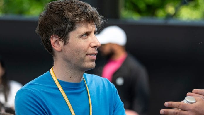 Sam Altman, chief executive officer of OpenAI, during the Apple Worldwide Developers Conference at Apple Park campus in Cupertino, California, US, on Monday, June 10, 2024. The conference will show whether Apple Inc. can become a major player in the burgeoning field of artificial intelligence, marking a critical moment for a company forced to adapt to a new era. Photographer: David Paul Morris/Bloomberg