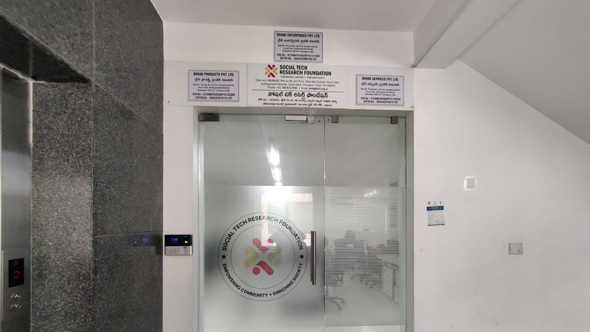 Shared office of Brane Enterprises and its CSR arm Social Tech on the third floor of a commercial building in Banjara Hills | Amrtansh Arora/ThePrint