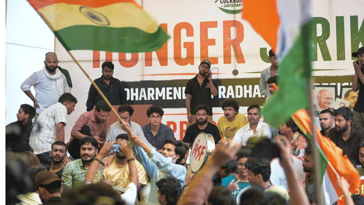 Abhijeet Dipke launches hunger strike at Jantar Mantar on 18 July 2026 | Suraj Singh Bisht/ThePrint