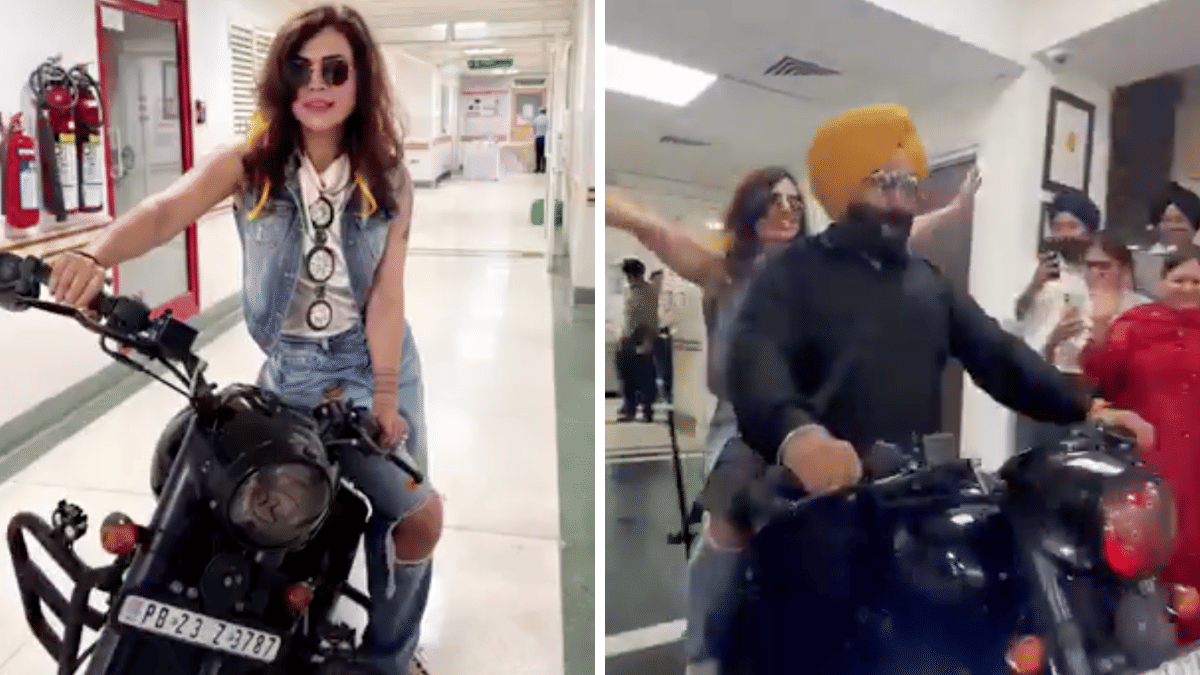 A Fortis Mohali doctor rides a motorcycle inside the hospital. Professionalism debate follows