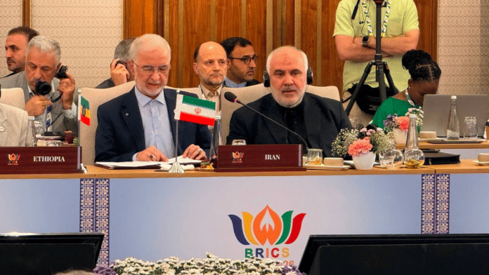 Iran's Minister of Interior Dr. Eskandar Momeni at the BRICS Ministers of Interior Meeting in New Delhi. | X/@Iran_in_India