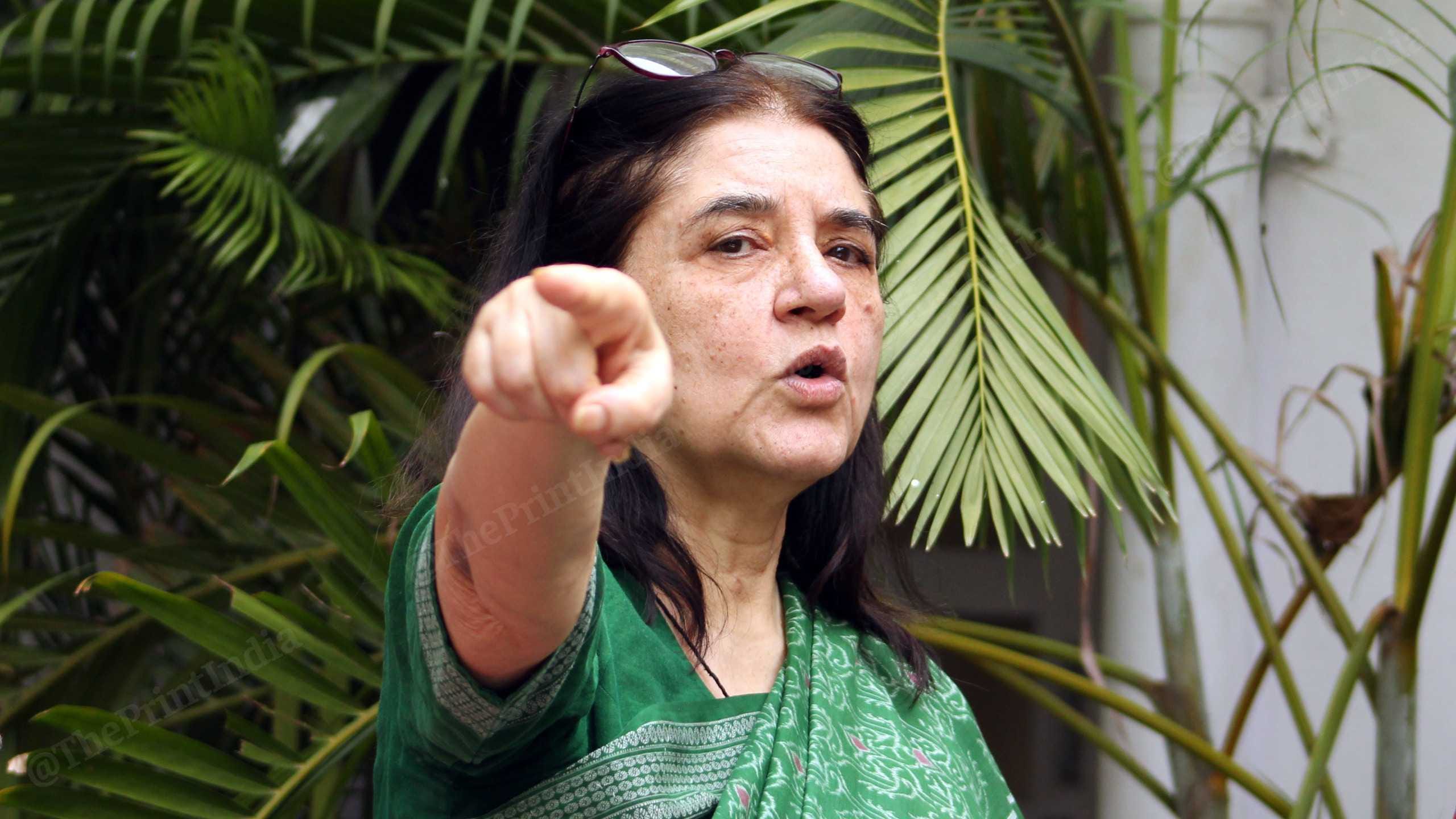 Former Union Minister Maneka Gandhi interacts with journalists at the Indian Women's Press Corps in New Delhi Thursday, where she spoke on a range of issues concerning women's rights and welfare | Nikitha Arathi Naveen/ThePrint