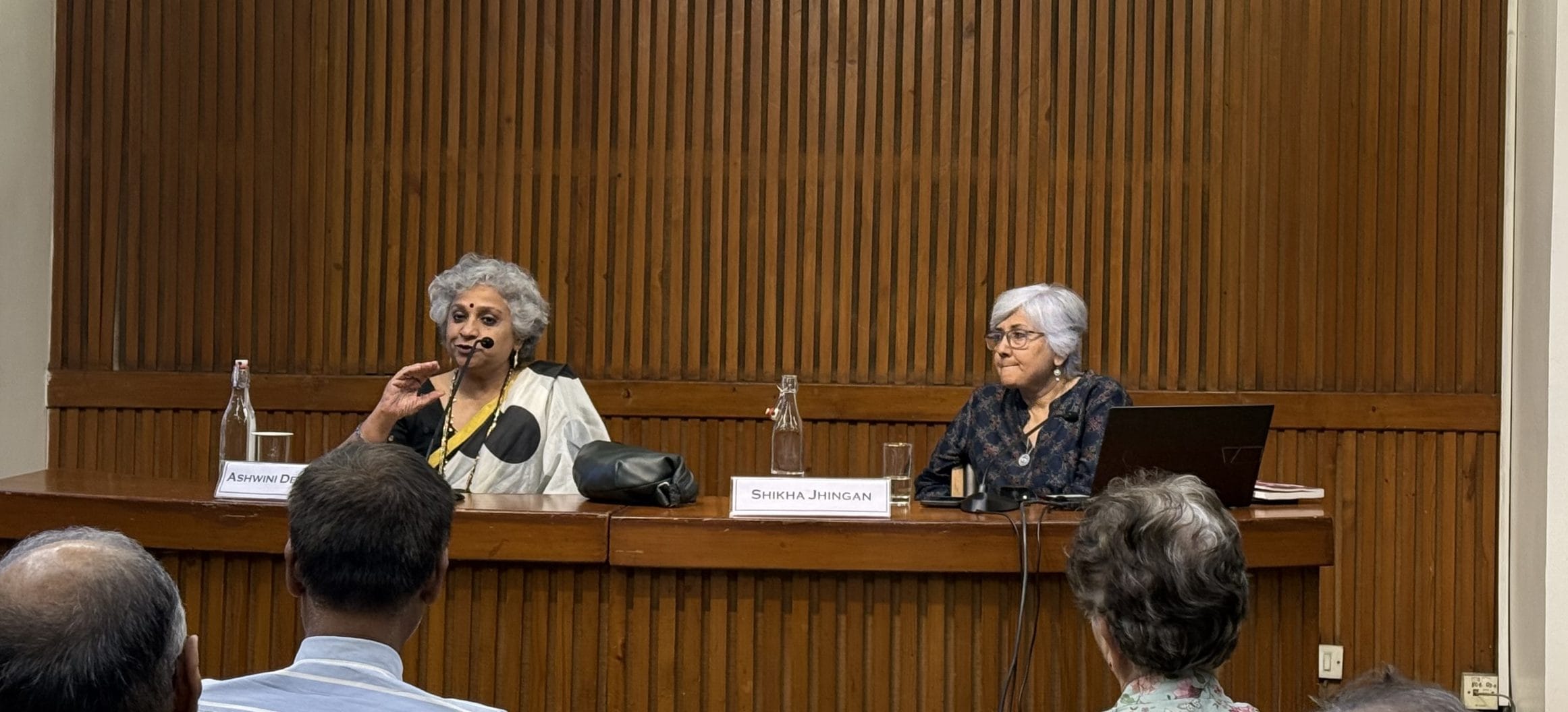 Economist Ashwini Deshpande and Shikha Jhingan at the lecture hall, IIC, Delhi | Tarini Unnikrishnan | ThePrint