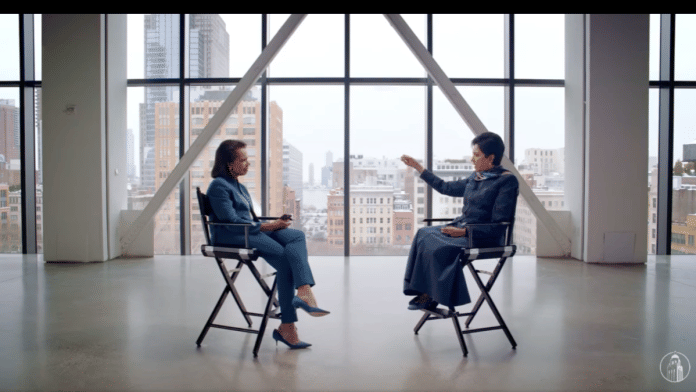 Former PepsiCo CEO Indra Nooyi in a conversation with former US Secretary of State Condoleezza Rice