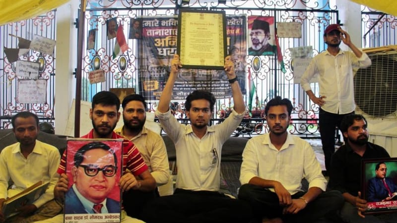 With Ambedkar posters, many students, including Hindus, are protesting the demolition. Nikitha Arathi Naveen | ThePrint