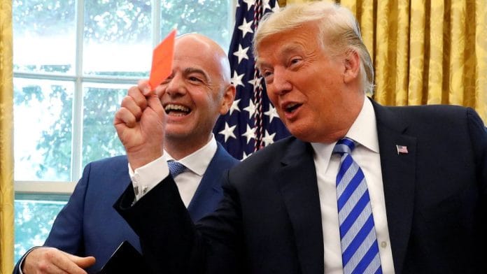File photo of US President Donald Trump with FIFA President Gianni Infantino | Leah Millis | Reuters