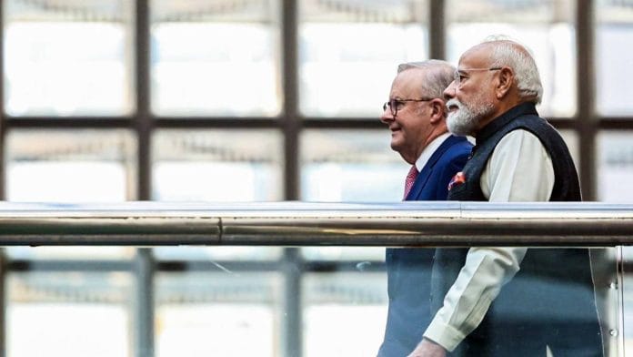 Prime Minister Narendra Modi and Australian PM Anthony Albanese in Melbourne Thursday | X/@narendramodi