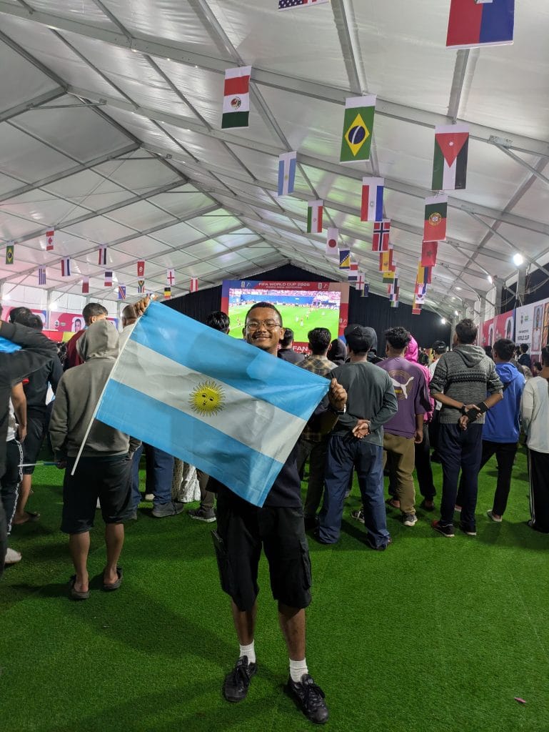 Petrick Rymbai, a young school employee, is a die-hard Argentina fan since his childhood | Rahul Saikia, ThePrint