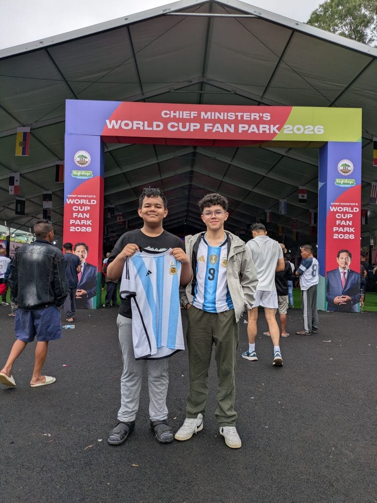Raymond and Zachary are two Lionel Messi and Argentina fans who were present at the venue | Rahul Saikia | ThePrint