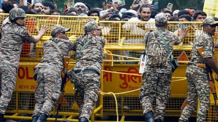 A visual from the CJP-led protest at Jantar Mantar | Praveen Jain | ThePrint