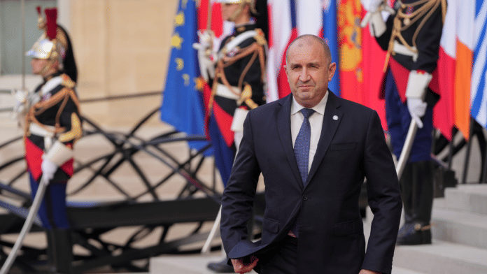 Rumen Radev in Paris on July 13. | Bloomberg