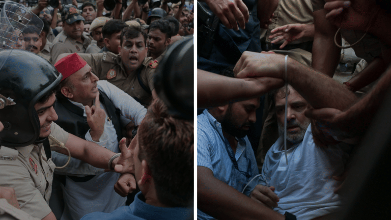 Congress dharna outside PM Modi’s home: Rahul, Priyanka, Akhilesh forcibly removed, govt cries U-turn