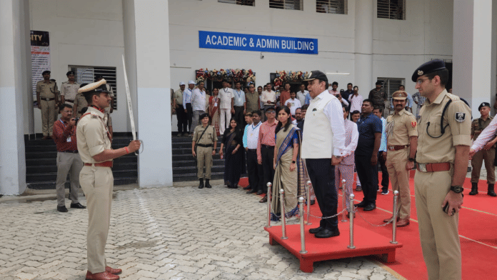Bihar Governor Syed Ata Hasnain inspects the guard of honour at Nalanda Open University | X