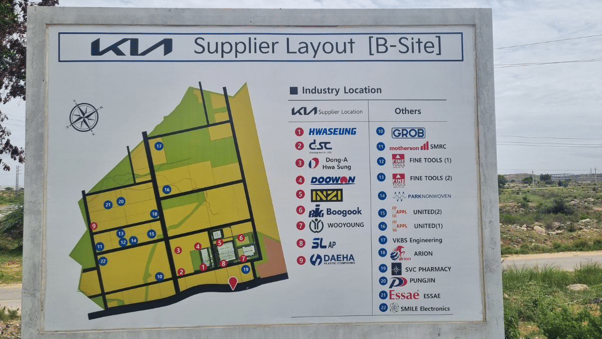 Kia supplier layout show the companies that are located in the 1,100-acre automobile manufacturing ecosystem | Deepika Amirapu | ThePrint